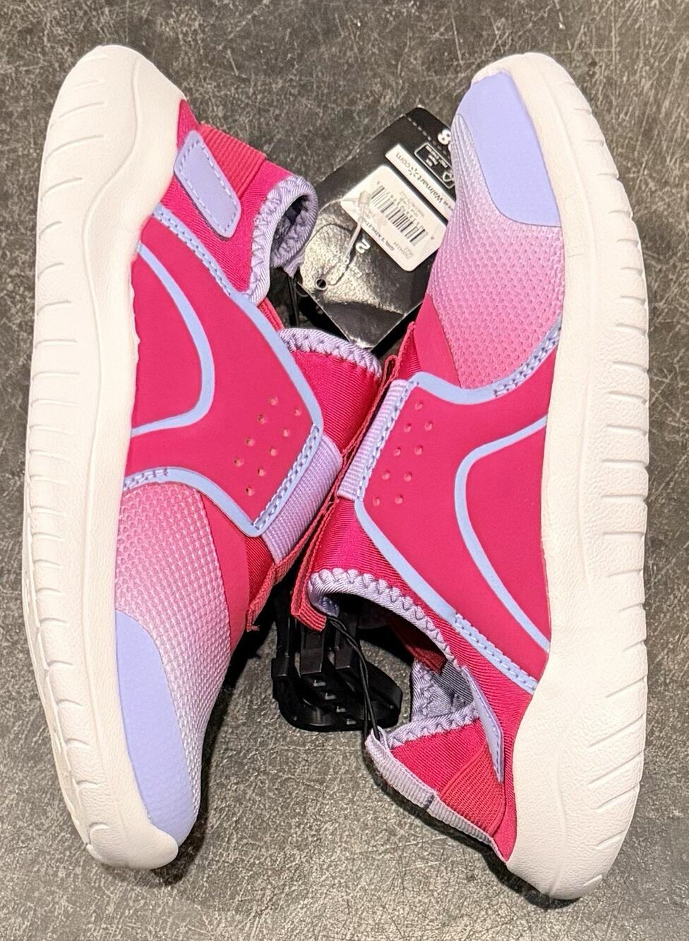 Athletic Works Step-In Sneaker Elasticized Front Purple And Pink Girls Sz 2